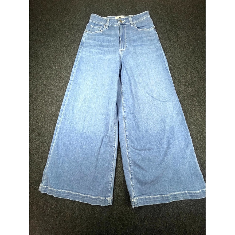 PAIGE Lennie High Rise Wide Leg Jeans Womens 26 Blue Denim Cotton Light Wash